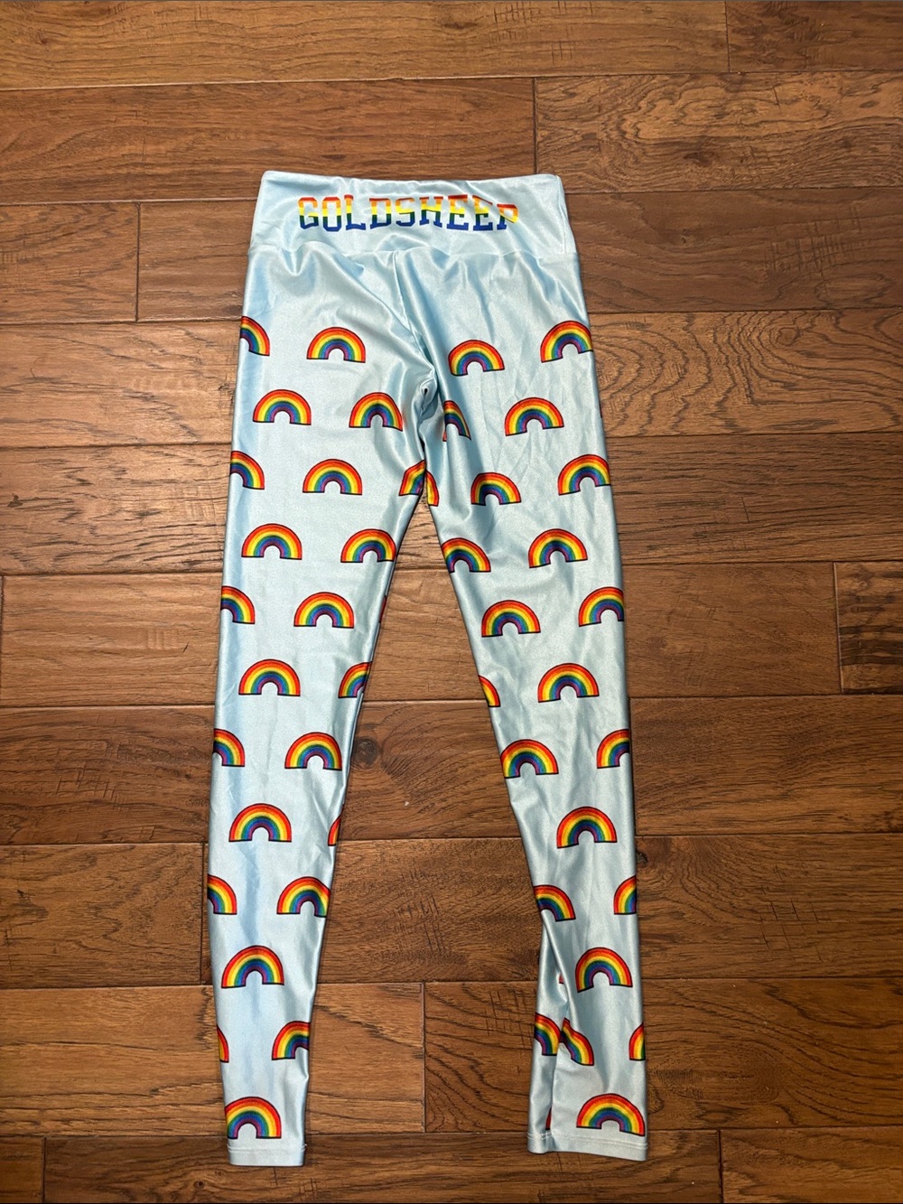 Goldsheep Light Blue Rainbow Print Pride Leggings
